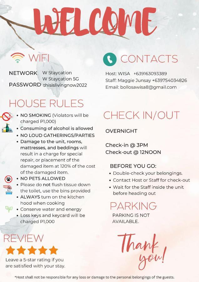 W Staycation 2-br Unit In Pasig Manila