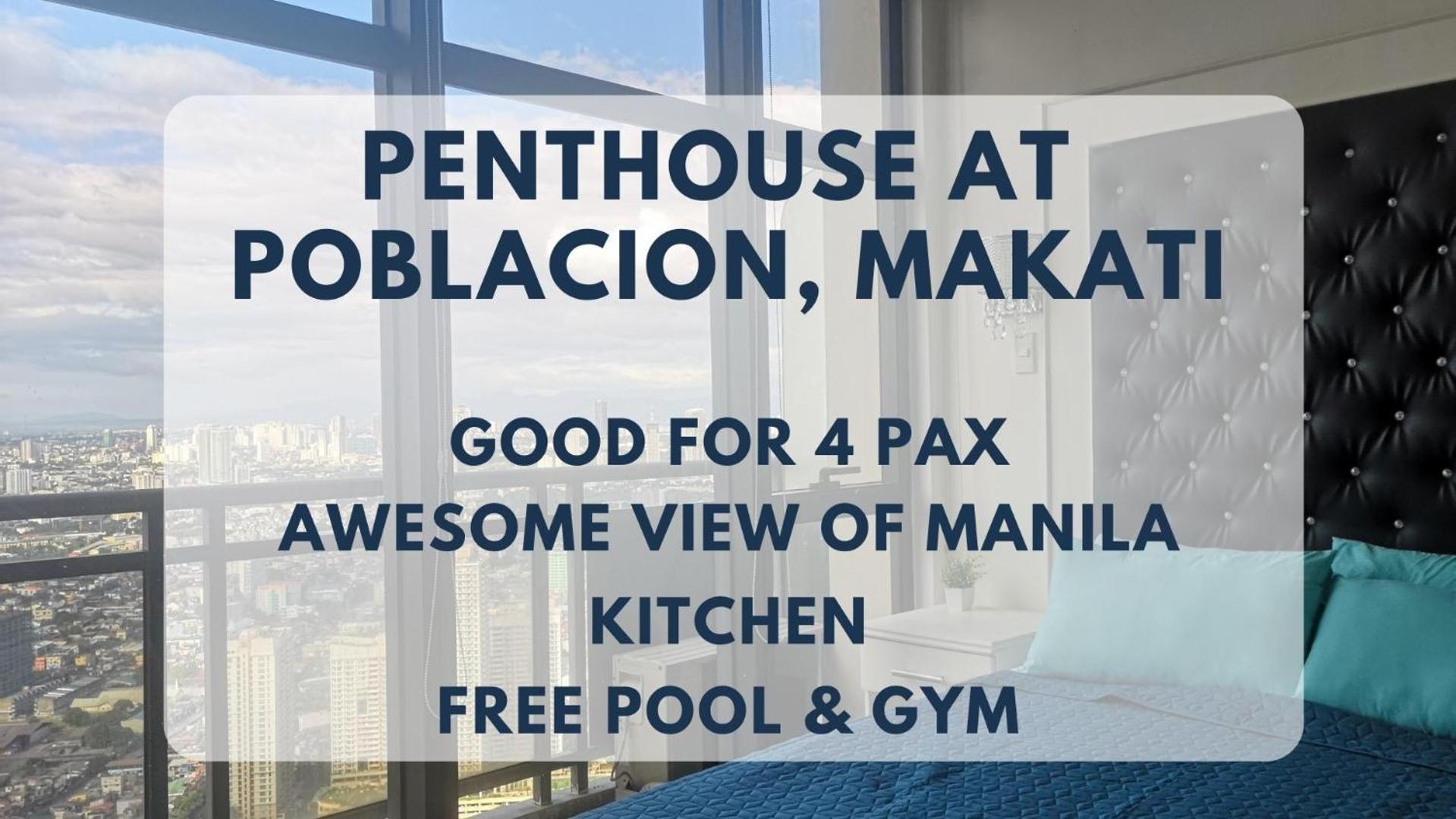 Penthouse At Poblacion - 200mbs Net - 50in Tv - Awesome View * Manila