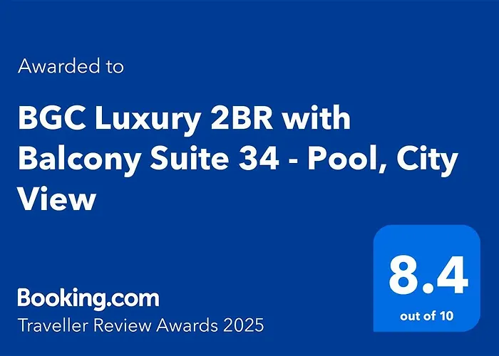 Bgc Luxury Condo - Balcony, Pool, Wi-Fi, City View - Suite 34