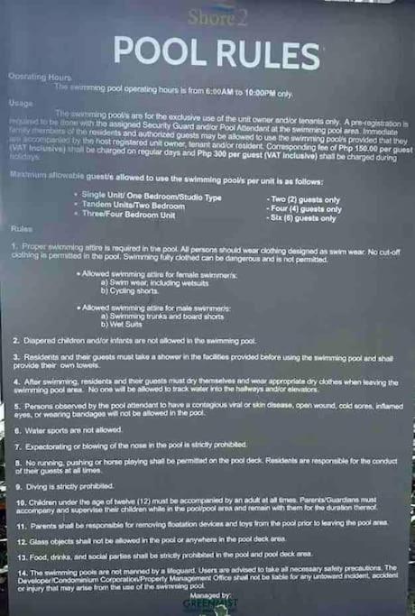 Apartment Mall Of Asia-p00l Fr0nt- New 1 Bedroom With Balc0ny At Sh0re2