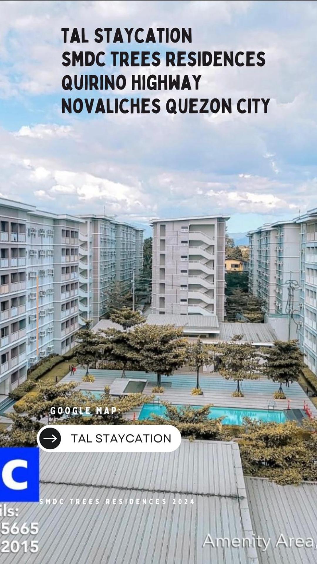 Tal Staycation 1 Bedroom 1 Bathroom & Kitchen ,neflix,up To 300 To 400 Mbps High Speed Internet Cozy,spacious,accessible New Unit At Smdc Trees Quezon Apartment