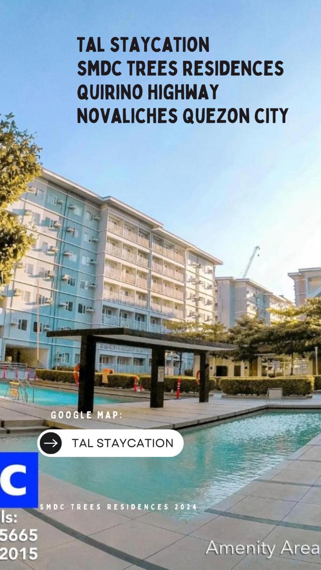 Tal Staycation 1 Bedroom 1 Bathroom & Kitchen ,neflix,up To 300 To 400 Mbps High Speed Internet Cozy,spacious,accessible New Unit At Smdc Trees Quezon Apartment *