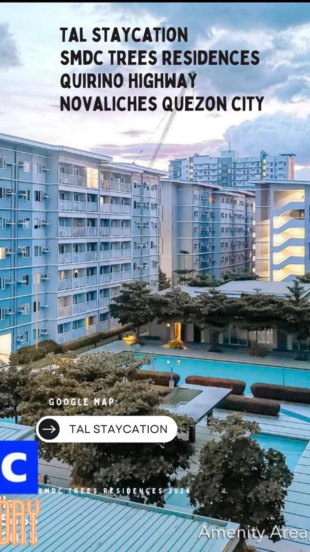 Tal Staycation 1 Bedroom 1 Bathroom & Kitchen ,neflix,up To 300 To 400 Mbps High Speed Internet Cozy,spacious,accessible New Unit At Smdc Trees Quezon Apartment