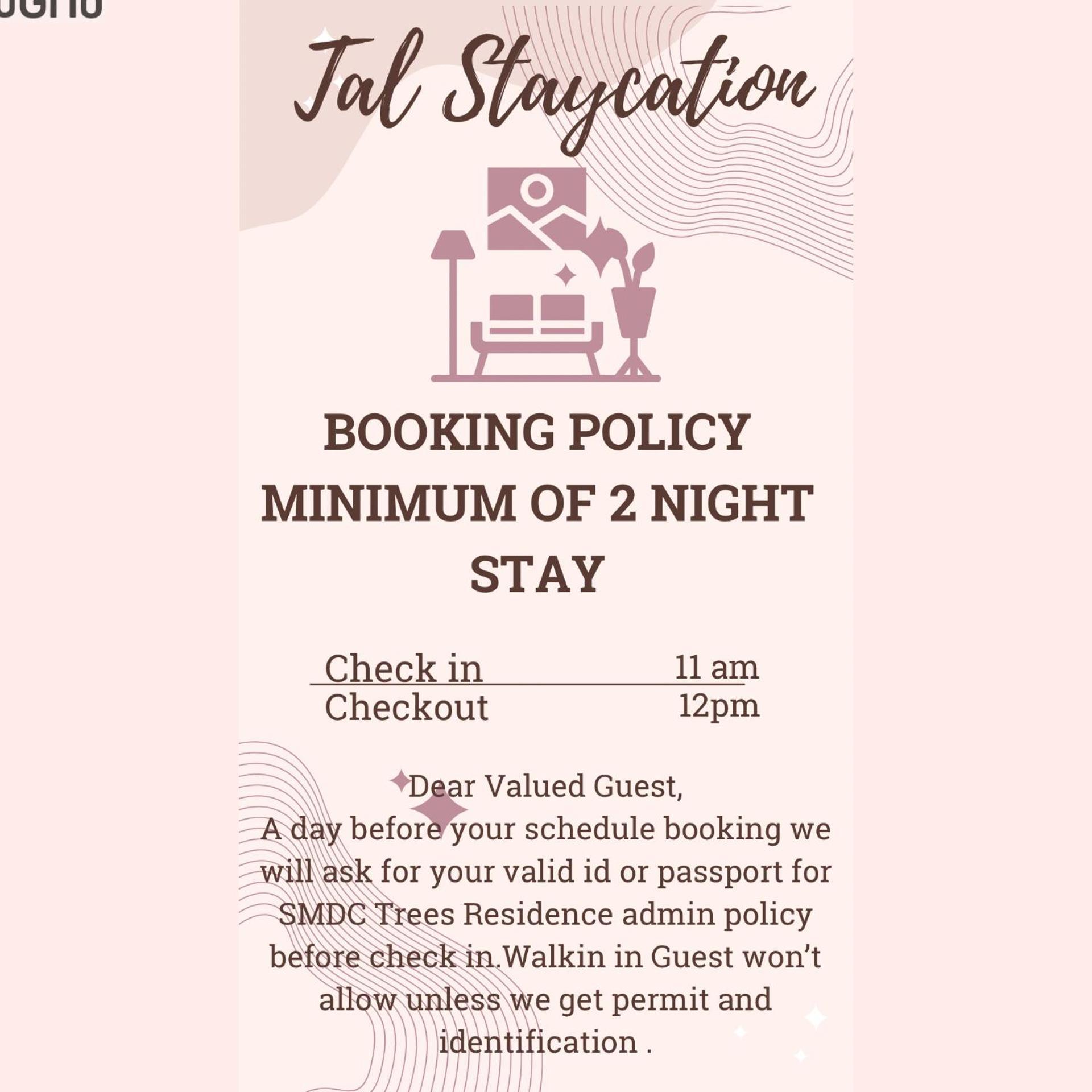 Tal Staycation 1 Bedroom 1 Bathroom & Kitchen ,neflix,up To 300 To 400 Mbps High Speed Internet Cozy,spacious,accessible New Unit At Smdc Trees Quezon *