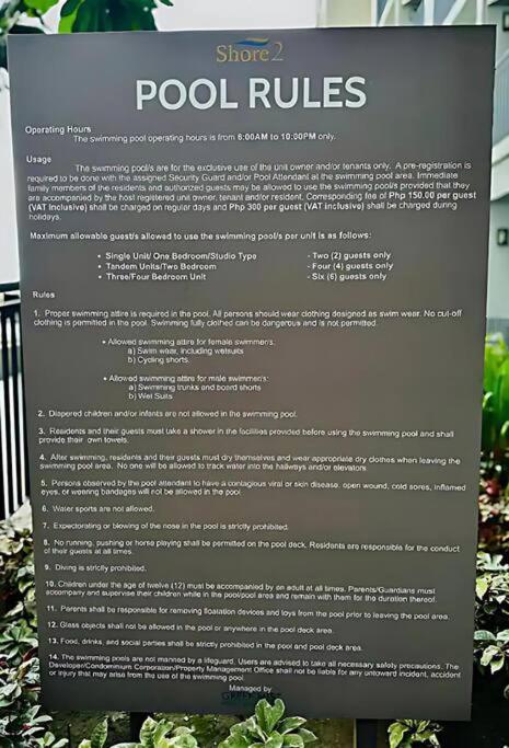 Apartment 2 Condos, 5 Beds, 2 Cr @ Shore2 Moa Manila