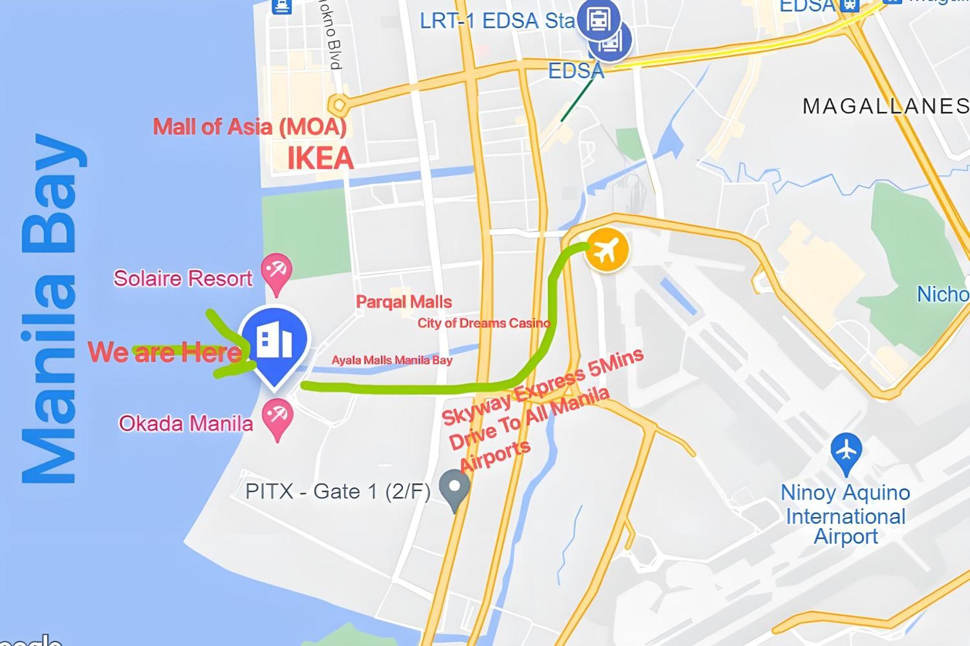 Luxurious 1 Bedroom Facing Bay Sunset Nearby Okada Moa Solaire Ayala Malls Apartment