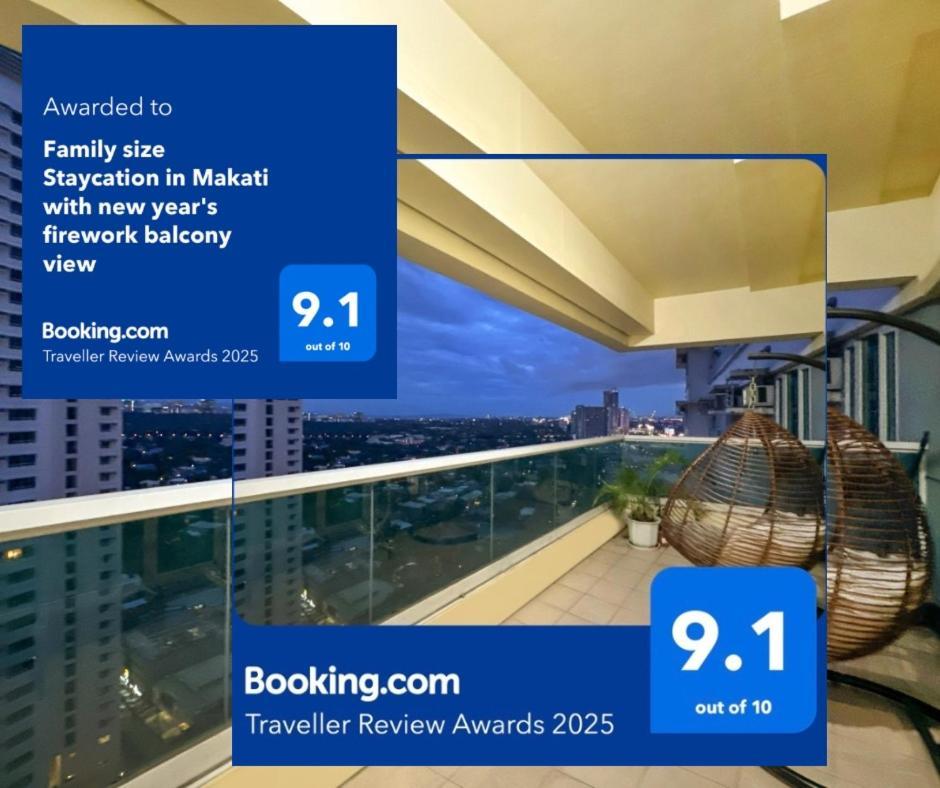 Apartment Family Size Staycation In Makati With New Year's Firework Balcony View